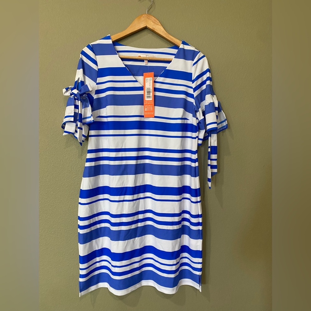 Jude Connally  Cory Regatta stripe blue dress  NWT